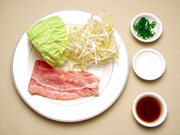 蒸し豚キャベツの材料